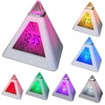 thumbnail image 3 of HOTBEST 7 Color LED Digital Alarm Clock Pyramid Alarm Clock Battery Powered Night Light Desk Clock with Music Snooze Temperature 12/24h for Bedroom Office Decoration, 3 of 9