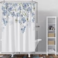 thumbnail image 3 of Mizhona Blue Floral Shower Curtain Bathroom Waterproof Polyester Boho Watercolor Decoration Washable 60"x72", 3 of 4
