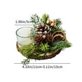 thumbnail image 3 of CuiLiyq Christmas Decoration Candle Holder Centerpiece with Red Berries, Pine Cones Candle Holders, Christmas Advent Wreath Candle Holders for Table Centerpiece Traditional Table Decorations, 3 of 6