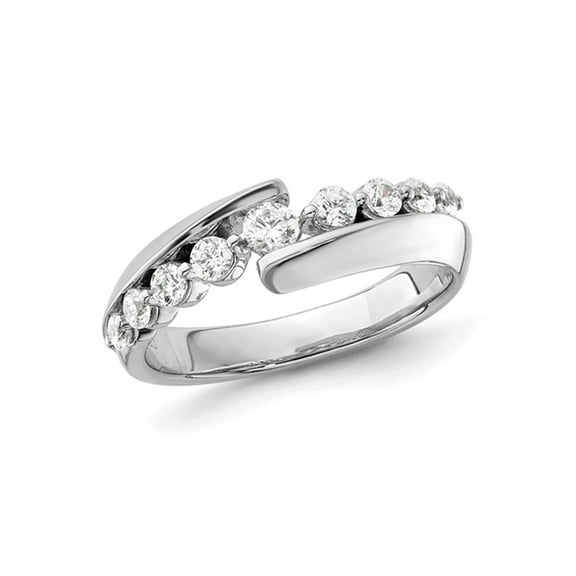 1/2 Carat (Ctw SI1-SI2, G-H-I) Lab-Grown Diamond Anniversary Band Ring in 14K White Gold (SIZE 7) for Women