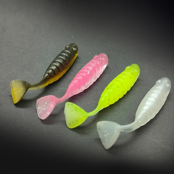 MYG 30pcs Mixed Microwave T-Tail With Fishy Soft Bait, Wild Fishing Tip-Up Lure Lure