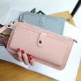thumbnail image 2 of Cartera multifuncional de moda para mujer 2022 Nueva cartera larga de cuero PU con posición para múltiples tarjetas Cartera de estudiante con hebilla y cremallera, 2 of 4