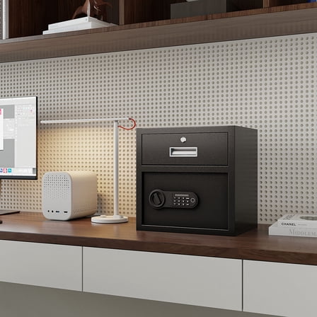 Steel Security Safe – Electronic Keypad, 1.69 Cubic Feet, Black, Ideal for Cash, Jewelry & Documents