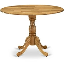 East West Furniture DMT-ANA-TP Dublin Kitchen Dining Table - a Round Wooden Table Top with Dropleaf & Pedestal Base, 42x42 Inch, Natural