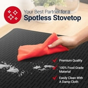 Linda’s Essentials 28x20 Inches Silicone Stove Top Covers for Electric Stove Black - Glass Stove Top Cover