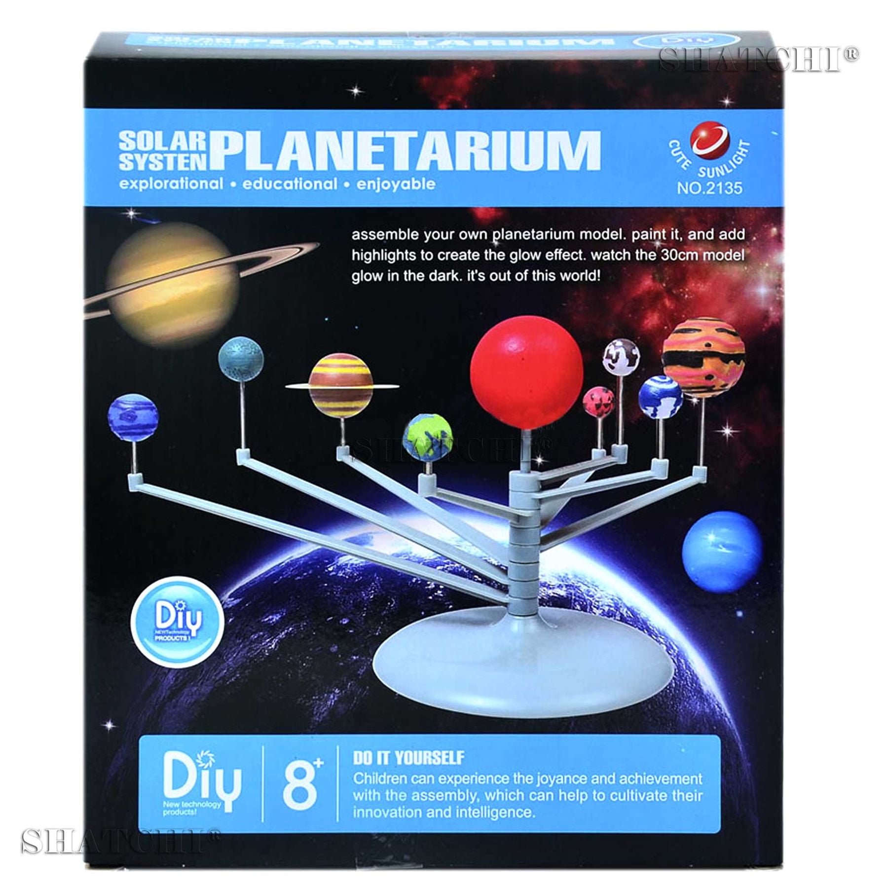 3427 Solar System Planetarium DIY Glow In The Dark Astronomy Planet Model Ste 