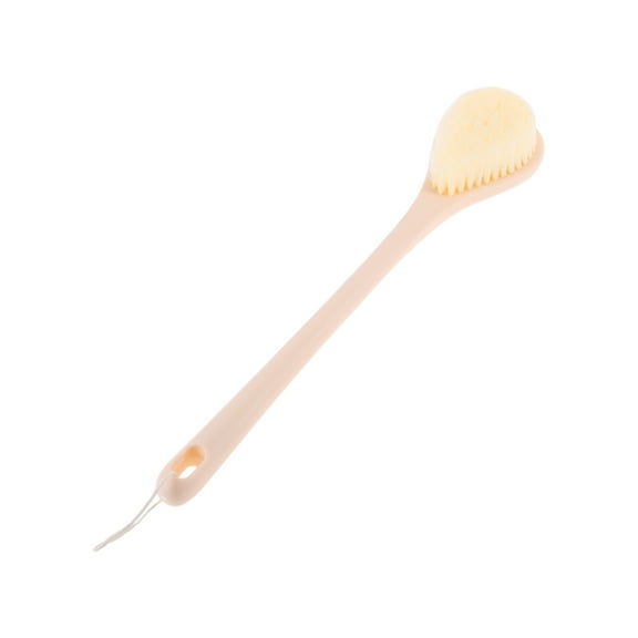 Unique Bargains 1 Pc Long handle Bath Brush Body Scrubber for Bathroom 13.77"x3.34"x1.57" Pink