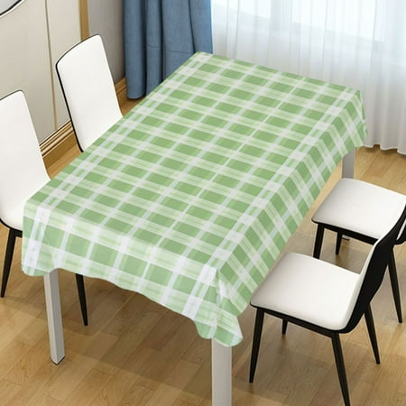 

Ryvnso Grid Green Checkered Pattern Rectangle Table Cloth Tablecover Dinning Tablecloth 54 x54