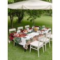 thumbnail image 3 of Outdoor Tablecloth with Umbrella Hole and Zipper, Christmas Rectangle Table Cloth 60x84 Inch Waterproof Tablecloth, Santa Claus Xmas Tree Reindeer Buffalo Plaid Wood Plank Picnic Table Cover, 3 of 7