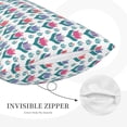 thumbnail image 3 of Sikiie Tulips Flowers Print Plush Pillow Cover, Wrinkle-proof and Stain-resistant Pillow Protector without Pillow Core, Home Decoration-14"x20", 3 of 6