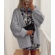 thumbnail image 5 of Suéter PRETTYGARDEN Cardigan con Mangas Globo Gris Talla L, 5 of 8