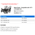 thumbnail image 2 of Water Pump - Compatible with 1977 - 1978 GMC C35, 2 of 2