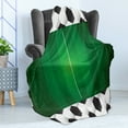 thumbnail image 4 of Soccer Soft Flannel Fleece Blanket, Football Field with Hexagonal Ball Pattern Frame Sports Activity League Match, Cozy Plush for Indoor and Outdoor Use, 60" x 80", Black White Green, by Ambesonne, 4 of 5