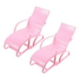 thumbnail image 5 of BESTYASH 2 Pcs Miniature Beach Chairs for Dolls, 6.68 Inch Plastic Lounge Furniture, Beach Accessories for Crafts, Suitable for 11.5 Inch Dolls, Pink, 5 of 8