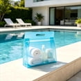 thumbnail image 4 of Twfbrm Clear PVC Travel Bags, Waterproof Leakproof Storage Bag with Zipper and Handle, Portable Reusable Makeup Cosmetic Bags for Travel, Swimsuit, Beach, Toiletries, 4 of 5