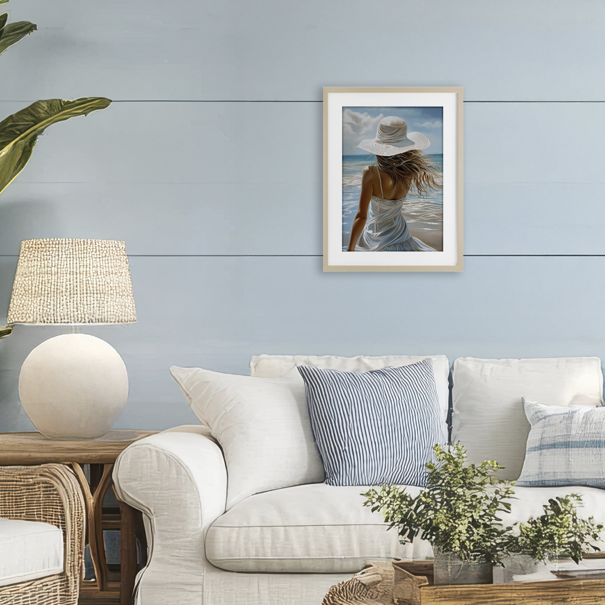Stupell Industries Seaside Breeze & Flowing Dress Birch Framed Print Under Glass, design by Imagine It Images