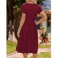 thumbnail image 5 of Zeagoo Short Sleeve Dress for Women Boho Beach Dresses Aline Midi Sundress with Pocket Casual Loose Shift Dress Summer Floral Tshirt Dress, 5 of 6