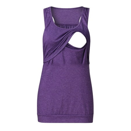 

Women Maternity Loose Comfy Pull-up Tank Tops Vest Breastfeeding Shirt