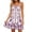 Purple, variant on Bohemian Dresses for Women Floral Print Spaghetti Strap V Neck Adjustable Casual Summer Midi Dress White