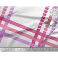 thumbnail image 3 of Soimoi Pink Satin Silk Fabric Window Pane Check Print Sewing Fabric Yard 42 Inch Wide, 3 of 3