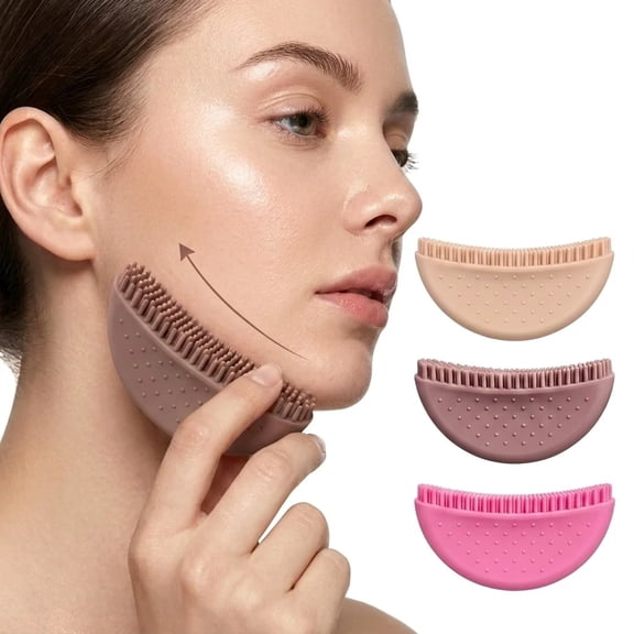 POITVD Lymphatic Drainage Massager 3PCS Face Scrubber Ergonomic Lymphatic Contour Face Brush Silicone Loofah Facial Cleansing Brush ForDaily Facial Contour Massage Tools