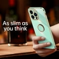 thumbnail image 3 of Electroplated Case for iPhone 14 Pro Max, Glossy Soft Silicone Shockproof Anti-Drop Lens Protection Cover with Ring Holder Kickstand Bracket Ultra Slim Case for iPhone 14 Pro Max,Green, 3 of 4