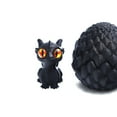 thumbnail image 2 of 3D Printed Dragon Egg Set, Colorful Children's Toy Ornaments, Decompression Model Action Figures, Gift for Kids, Collectible Display Art, Stress Relief Fidget Toys,Black, 2 of 4