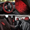 thumbnail image 4 of Yuyamidu 14 Pack Halloween Bat Car Seat Covers Full Set with Steering Wheel Cover Arm Rest Cover Car Head Rest Protector Auto Seat Belt Cover Easy to Install Universal Fit for Vehicles,Cars, 4 of 7