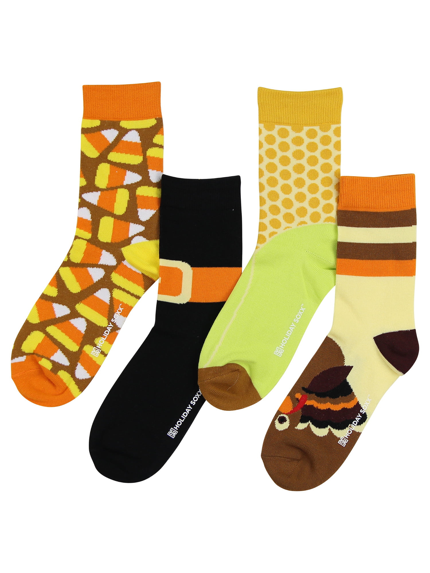 Thanksgiving Fair Isle Socks Fall Icons Women's Crew Novelty Sock Shoe Sz 4-10.5