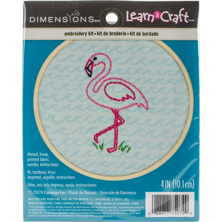 Mini Cross Stitch Embroidery Flamingo Kit
