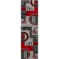 thumbnail image 2 of Well Woven Ruby Galaxy Waves Modern Geometric Grey & Red 2' x 7' Runner Rug, 2 of 7