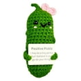 thumbnail image 2 of Homerr Cute Crochet Pickle Ornament Funny Knitted Cucumber Ornament Knitted Crochet Pickle Ornament Cartoon Design with Positive Words, Cute and Inspirational, 2 of 10