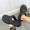 thumbnail image 4 of Pandaie Men Orthopedic Clogs Arch Support Garden Shoes Comfortable Slip on Closed Sandals Adjustable Strap Summer Slippers Black,7.5, 4 of 7