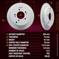 thumbnail image 3 of Metrix Premium Chassis Parts -4 PCS Front/Rear Coated Brake Rotor Kit Fits Kia Sportage,Hyundai Tucson,Replacement 09.A532.11,08.A446.10,Made in Europe, 3 of 9