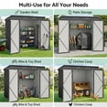 thumbnail image 6 of Storage Shed, Lofka 6x4 FT Outdoor Metal Shed, Lockable Double Doors Garden Tool Shed for Bike, Lawn Mower Storage, Waterproof Galvanized Steel, Grey, 6 of 15
