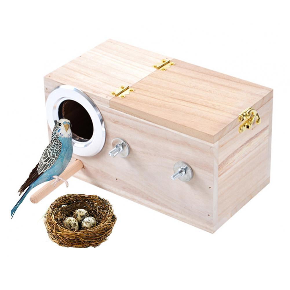 Pet Parrot Nesting Box House For Small Birds Wooden Cage Nestboxes For Canary