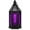Purple, variant on Moroccan Candle Lantern, 7 Inch Black Metal Lantern with Red Glass