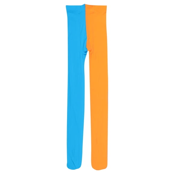 Luxshiny Artistic Color Contrast Stockings featuring Durable material for Women Tights in Orange and Blue 1Pcs
