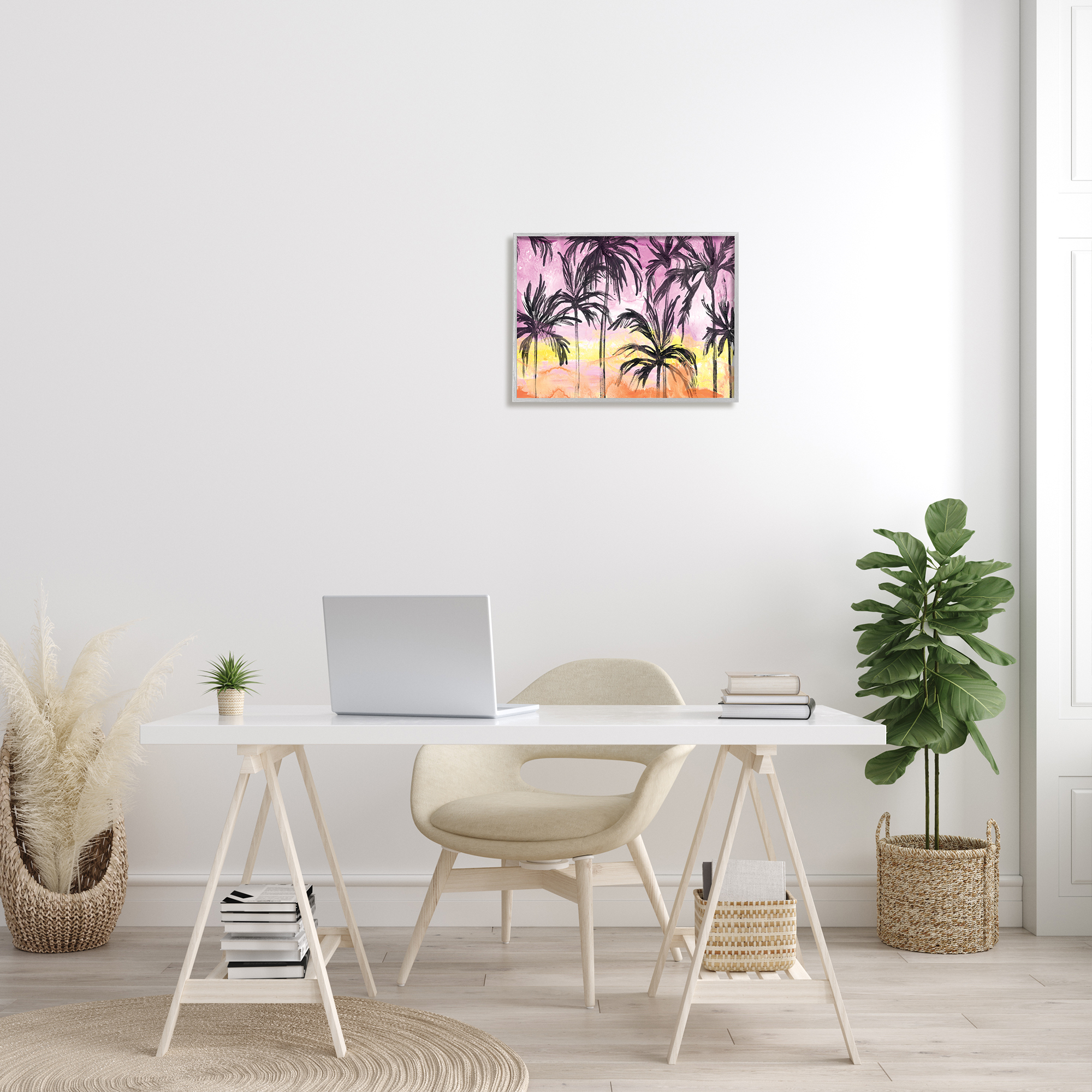 Stupell Industries Tropical Island Sunset Whimsical Palm Trees Silhouettes, 16 x 20, Designed by June Erica Vess