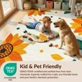 thumbnail image 4 of Design&I 8'x10' Washable Area Rug Sleek Flatweave Pet Friendly Abstract Sunflower Petal Motif Contemporary Decorative Orange for King Size Bedroom, Under Bed, 4 of 7