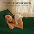 thumbnail image 3 of Sacred Thread Rayon Derived from Bamboo Sheets Twin XL Size, 18'' Deep Pocket Cooling Sheets for Hot Sleepers, 4 PC Cooling Sheets (Twin XL Size) (Emerald Green), 3 of 9