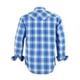 thumbnail image 2 of Coevals Club Men's Western Cowboy Long Sleeve Pearl Snap Casual Plaid Work Shirts White Blue Plaid 29 XX-Large, 2 of 3
