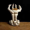 thumbnail image 3 of Halloween Decorations For Home Gothic Skeleton Head Candlestick - Resin Tabletop Candle Holder For Halloween Decor Halloween Animatronics, 3 of 5