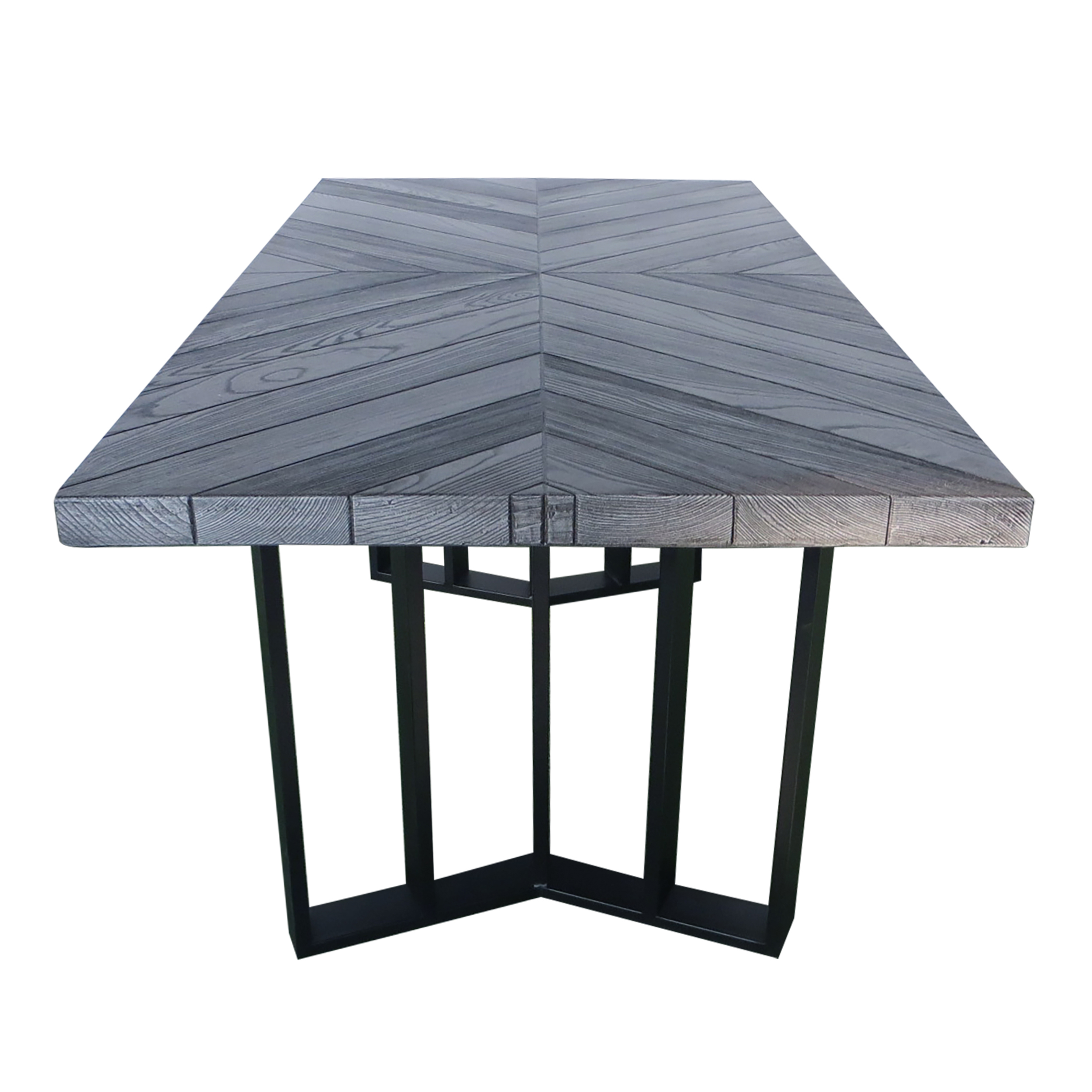 GDF Studio Camden Outdoor Lightweight Concrete Dining Table, Textured Gray Oak and Black - image 5 of 8