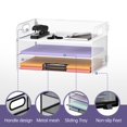 thumbnail image 3 of Supeasy 3 Tier Paper Organizer with Handle, Mesh Desk Organizer Letter Tray, Paper Tray File Organizer for A4 File Folder, White, 3 of 4