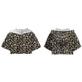 thumbnail image 3 of Yeahdor Kids Girls Short Sleeve Hooded Crop Top Solid Color Sports Running Jogging Tops Leopard 10, 3 of 6