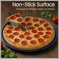 thumbnail image 3 of Bakken 16" Non-Stick Perforated Pizza Pan 2 Pack, Round Carbon Steel Tray, Oven & Dishwasher Safe, Durable Nonstick, Blue, 3 of 8