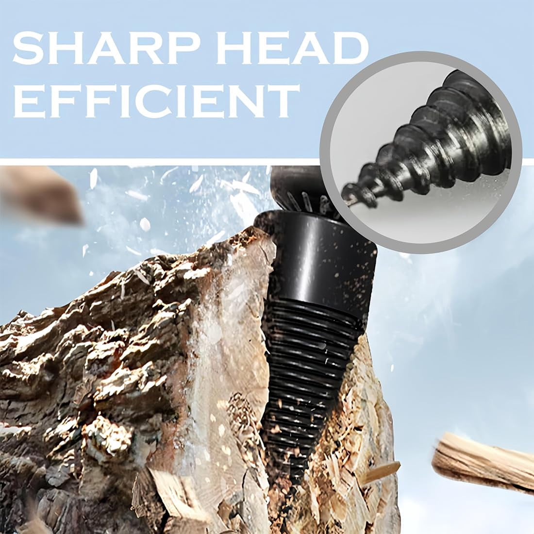 Firewood Drill Bit Set, Wood Log Splitter Firewood Drill Bit Set, Heavy Duty Wood Splitter Drill Bit with 3 Drill Screw, Detachable Electric Drill Bits for Splitting Woods