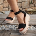 thumbnail image 2 of KEGIRLOM Women's Fashionable Casual Versatile Buckle Solid Color Wedge Heel Thick Sole Fashionable Summer And Fall Trendy Sandals Black 7, 2 of 9