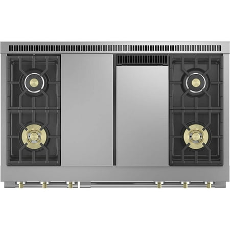 Monogram - 8.25 Cu. Ft. Freestanding Double Oven Dual Fuel Convection Range with Self-Clean, Built-In Wi-Fi, and 4 Burners - Stainless steel
